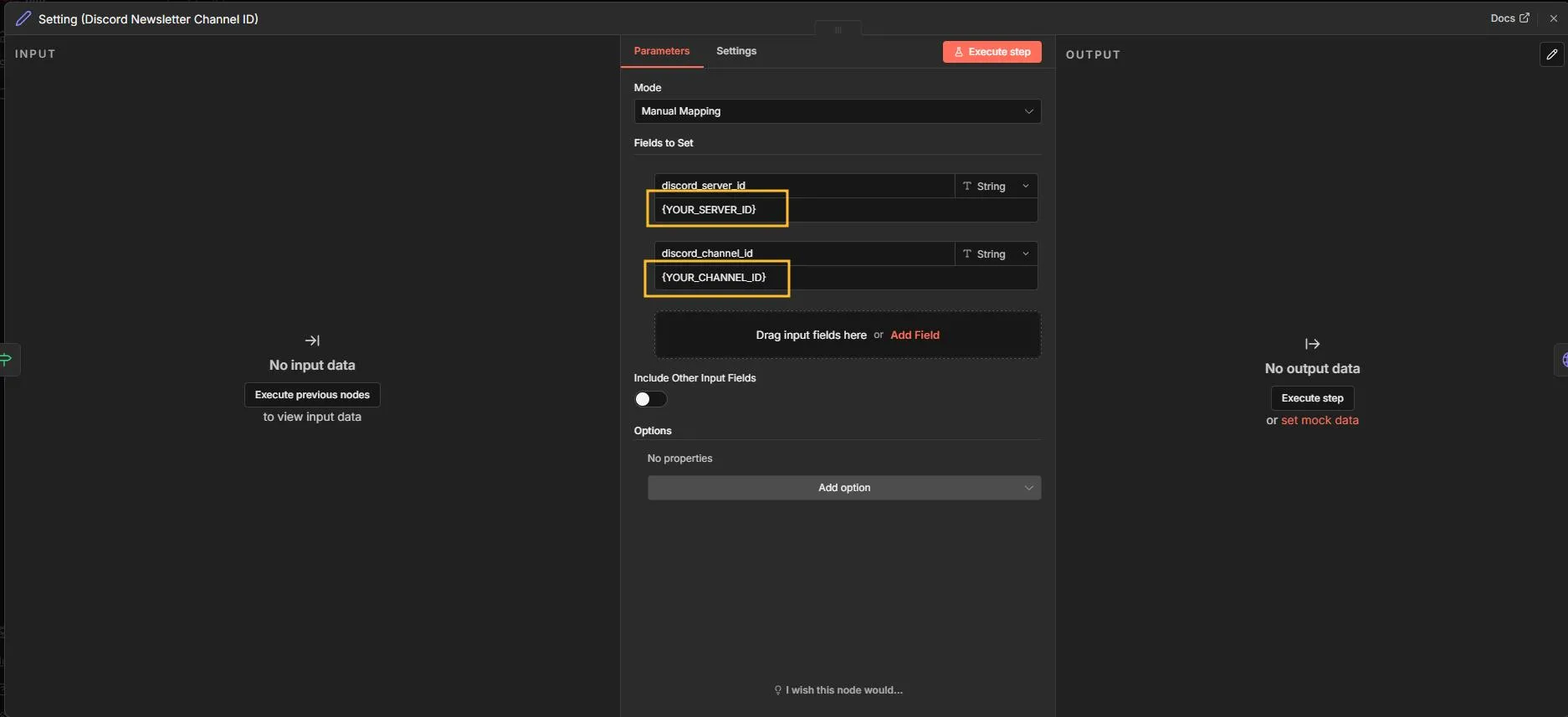 discord bot token workflow setting