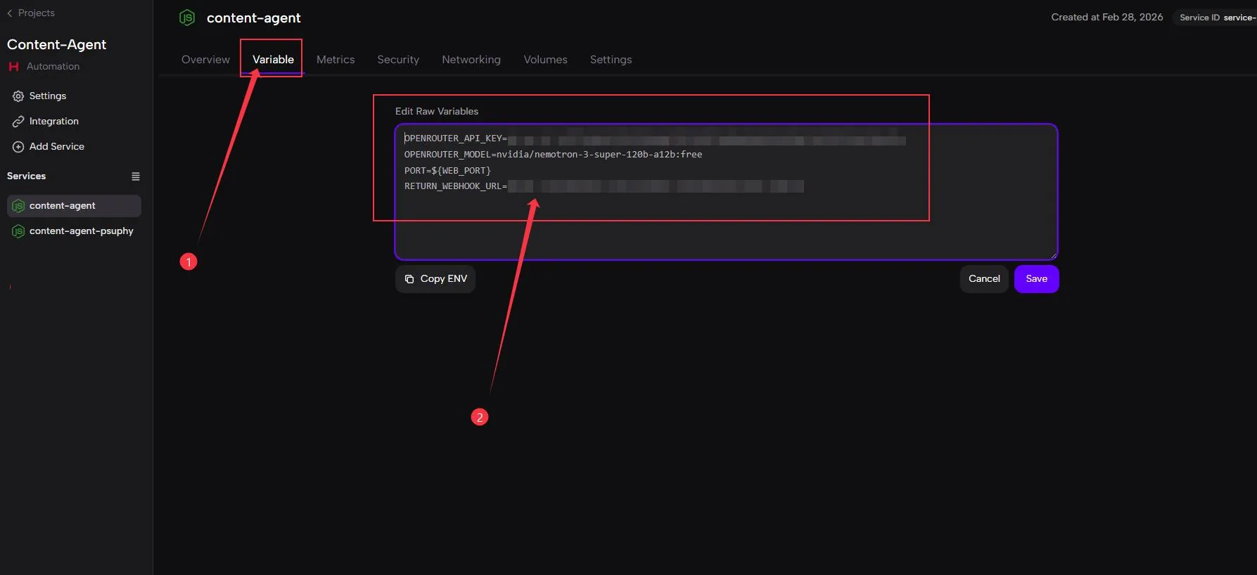 content agent variable