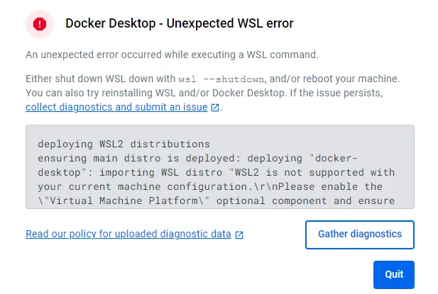 Docker 20Desktop 20 20Unexpected 20WSL 20error