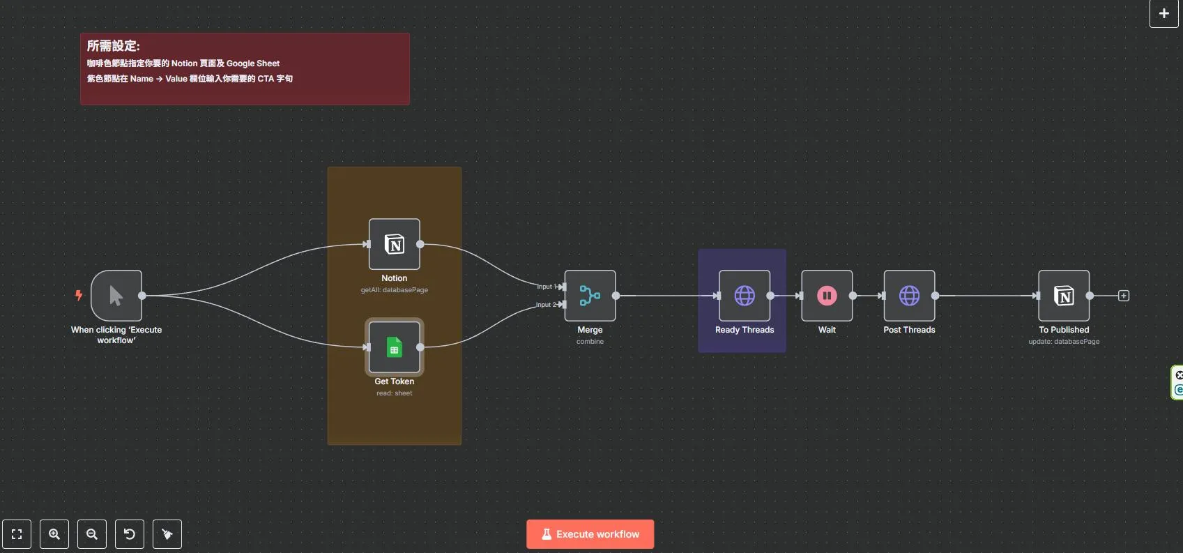 choose your notion and google sheet