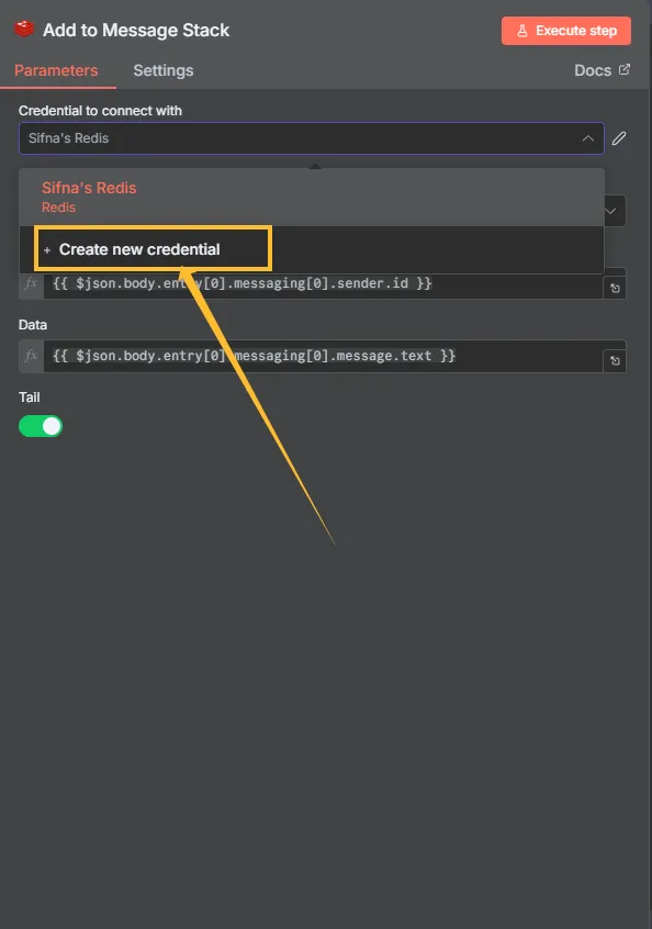 create redis new credential