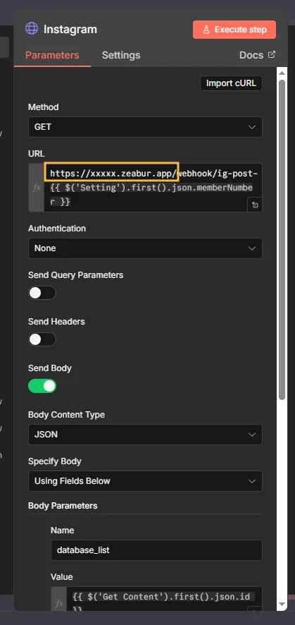 instagram webhook domain