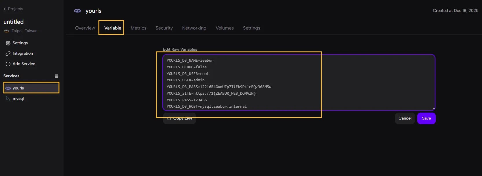 variable setting finished