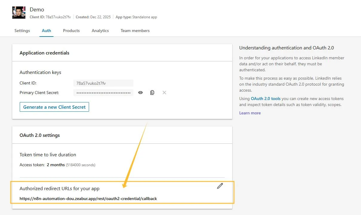 paste oauth redirect url