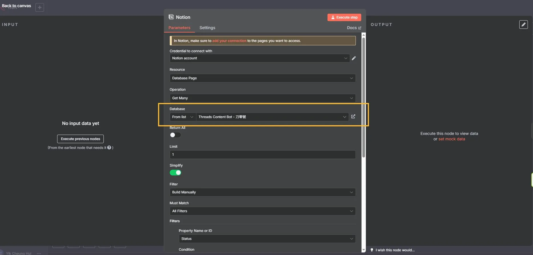 config notion database